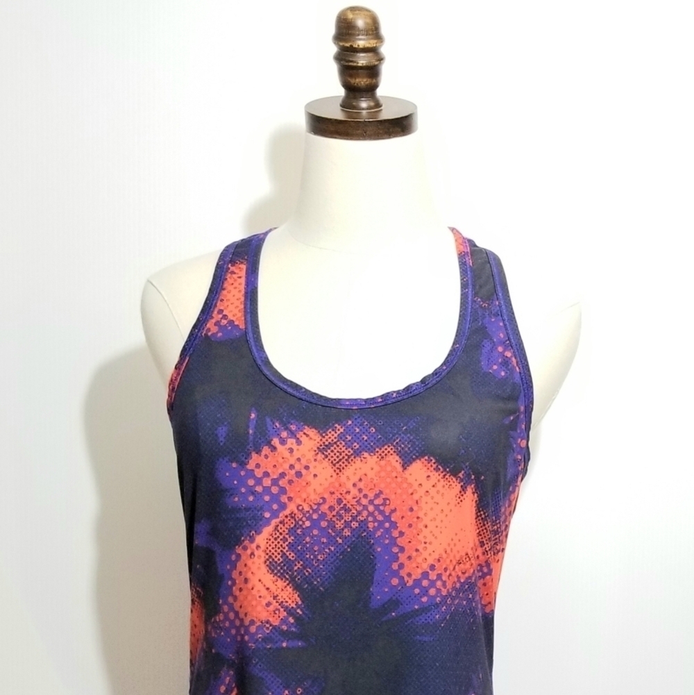 Athleta Women's Racerback Active Workout Orange Purple Black Tank Top,  Medium - Picture 3 of 7